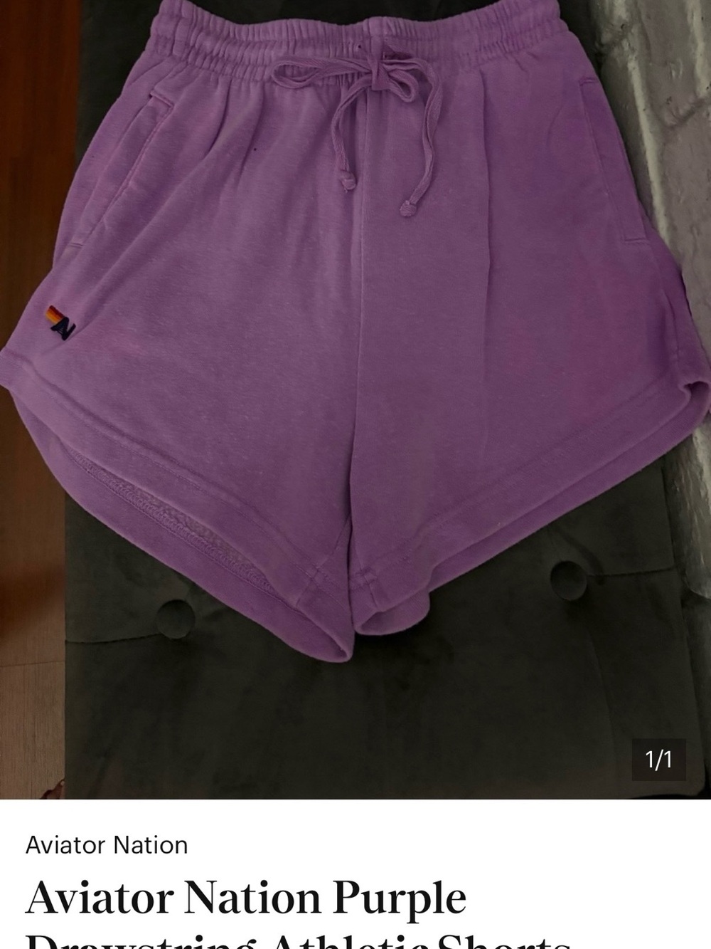 Aviator Nation Lavender Pull‑On Athletic Shorts